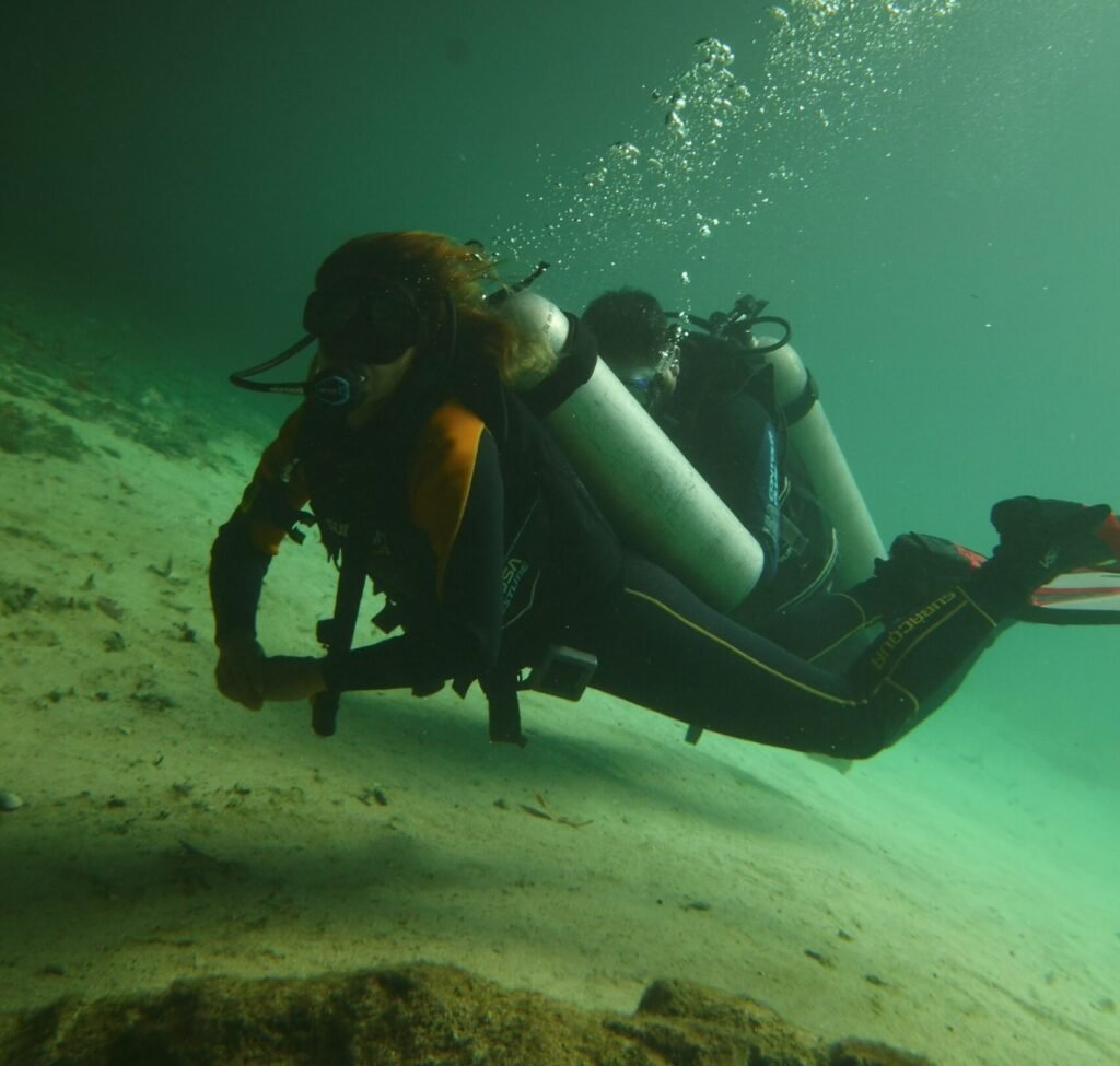 Divers exploring the ocean during a guided dive
